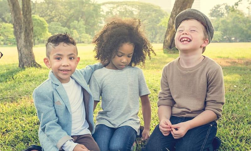 kids in field